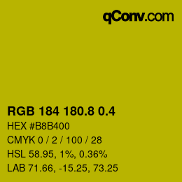 カラーコード: RGB 184 180.8 0.4 | qconv.com