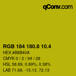 カラーコード: RGB 184 180.8 10.4 | qconv.com