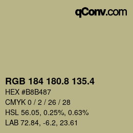 カラーコード: RGB 184 180.8 135.4 | qconv.com