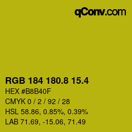 カラーコード: RGB 184 180.8 15.4 | qconv.com