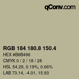 カラーコード: RGB 184 180.8 150.4 | qconv.com