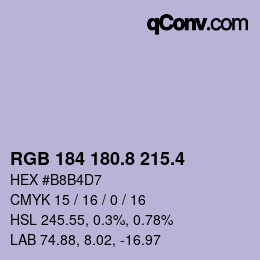 カラーコード: RGB 184 180.8 215.4 | qconv.com