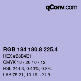カラーコード: RGB 184 180.8 225.4 | qconv.com