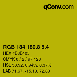 カラーコード: RGB 184 180.8 5.4 | qconv.com