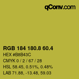カラーコード: RGB 184 180.8 60.4 | qconv.com