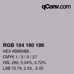 Farbcode: RGB 184 180 186 | qconv.com