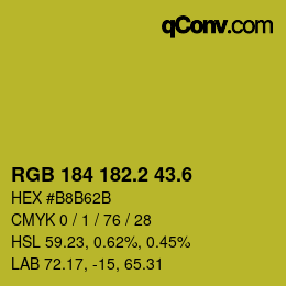 カラーコード: RGB 184 182.2 43.6 | qconv.com