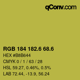 カラーコード: RGB 184 182.6 68.6 | qconv.com