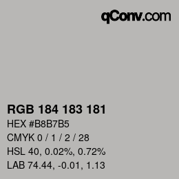 Código de color: RGB 184 183 181 | qconv.com