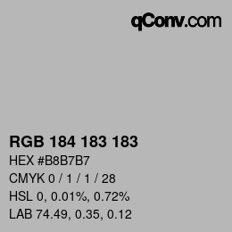 Código de color: RGB 184 183 183 | qconv.com