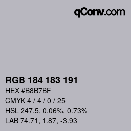 Código de color: RGB 184 183 191 | qconv.com