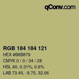Color code: RGB 184 184 121 | qconv.com