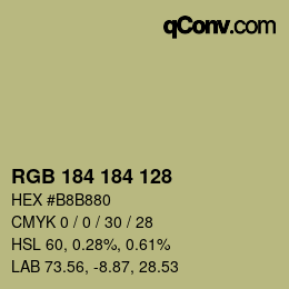 Código de color: RGB 184 184 128 | qconv.com