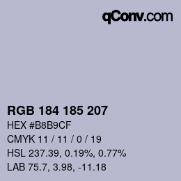 Color code: RGB 184 185 207 | qconv.com