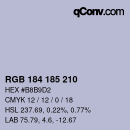 Color code: RGB 184 185 210 | qconv.com