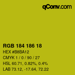 Color code: RGB 184 186 18 | qconv.com