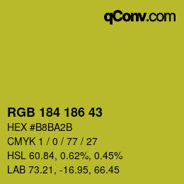 Color code: RGB 184 186 43 | qconv.com