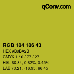 Color code: RGB 184 186 43 | qconv.com