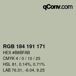 颜色代码: RGB 184 191 171 | qconv.com