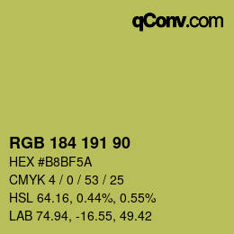 Farbcode: RGB 184 191 90 | qconv.com