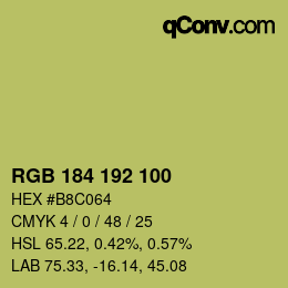 Farbcode: RGB 184 192 100 | qconv.com
