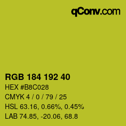 Color code: RGB 184 192 40 | qconv.com