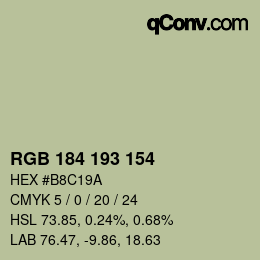 Color code: RGB 184 193 154 | qconv.com