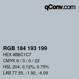 Farbcode: RGB 184 193 199 | qconv.com