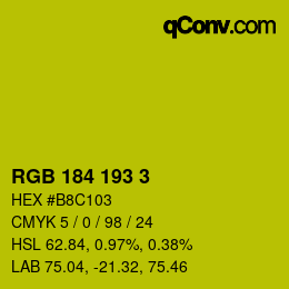 カラーコード: RGB 184 193 3 | qconv.com