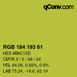 Color code: RGB 184 193 61 | qconv.com