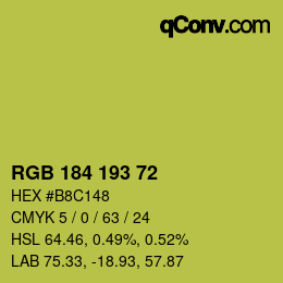カラーコード: RGB 184 193 72 | qconv.com