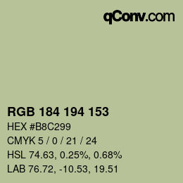 Color code: RGB 184 194 153 | qconv.com