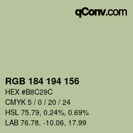 Código de color: RGB 184 194 156 | qconv.com