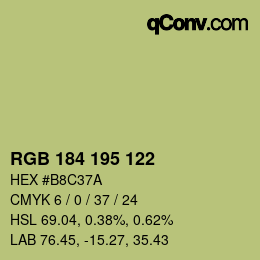 カラーコード: RGB 184 195 122 | qconv.com