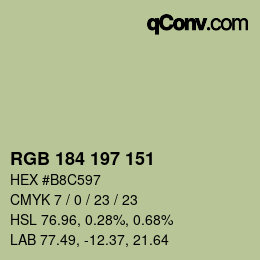 カラーコード: RGB 184 197 151 | qconv.com