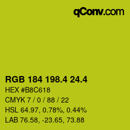 カラーコード: RGB 184 198.4 24.4 | qconv.com