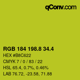 カラーコード: RGB 184 198.8 34.4 | qconv.com