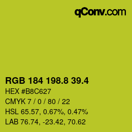 カラーコード: RGB 184 198.8 39.4 | qconv.com