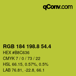 カラーコード: RGB 184 198.8 54.4 | qconv.com