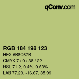 Código de color: RGB 184 198 123 | qconv.com