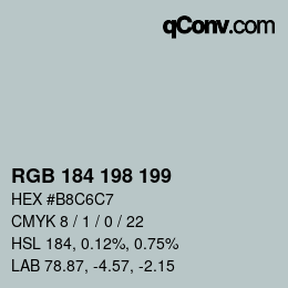 Farbcode: RGB 184 198 199 | qconv.com