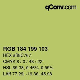 Color code: RGB 184 199 103 | qconv.com