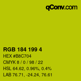 カラーコード: RGB 184 199 4 | qconv.com