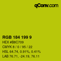 カラーコード: RGB 184 199 9 | qconv.com