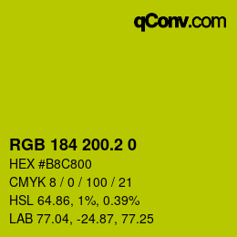 カラーコード: RGB 184 200.2 0 | qconv.com