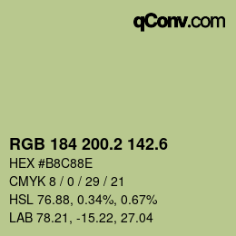カラーコード: RGB 184 200.2 142.6 | qconv.com