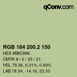 Color code: RGB 184 200.2 150 | qconv.com