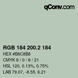 カラーコード: RGB 184 200.2 184 | qconv.com