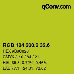 カラーコード: RGB 184 200.2 32.6 | qconv.com