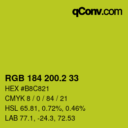 カラーコード: RGB 184 200.2 33 | qconv.com